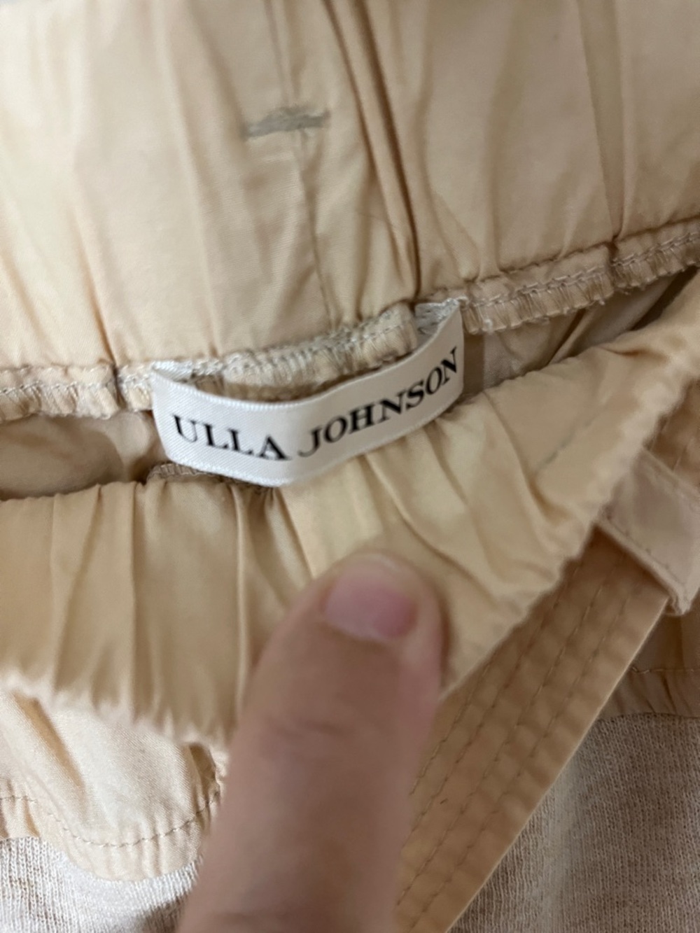 Ulla Johnson Cream & Tan Drawstring Kids Joggers - Picture 2 of 3